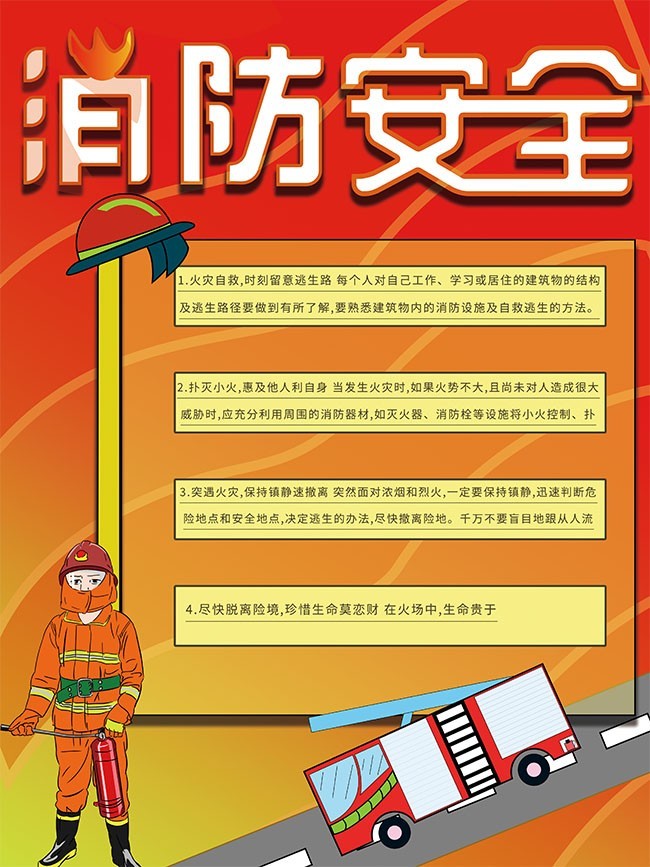 消防安全宣傳海報(bào)圖片素材